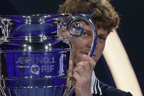 Sinner Is Awarded The Trophy For Finishing The Year At No. 1 In The ATP ...