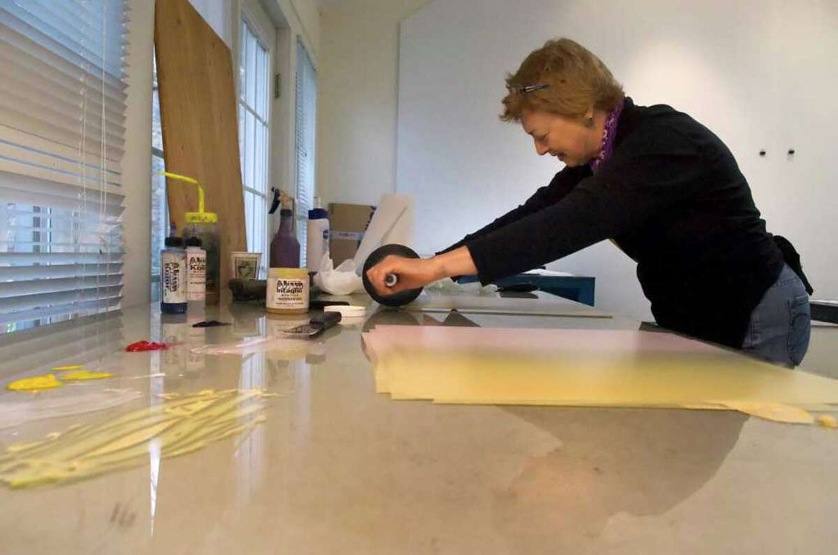 Artists hone printmaking technique