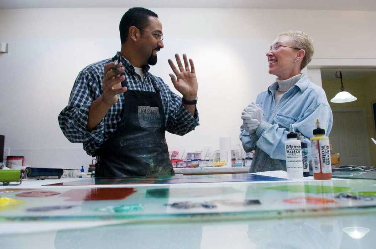 Artists hone printmaking technique