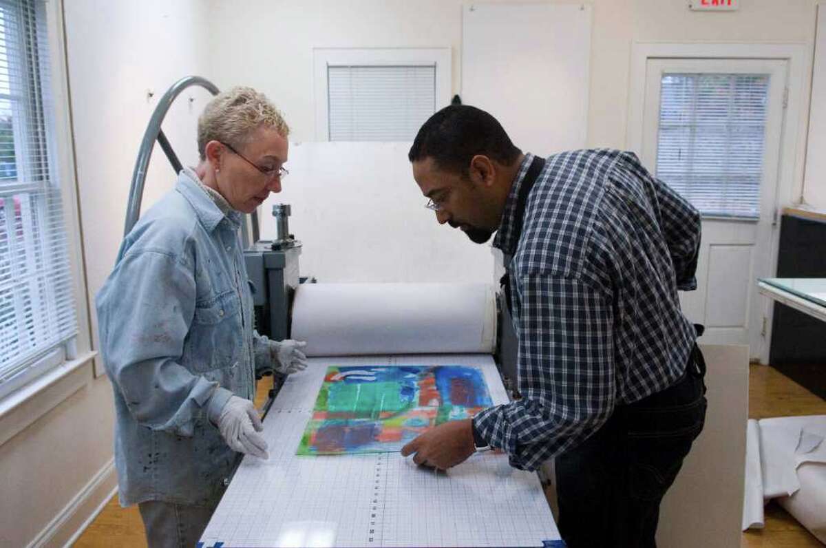 Artists hone printmaking technique