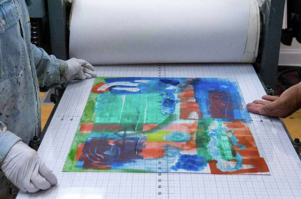 Artists hone printmaking technique