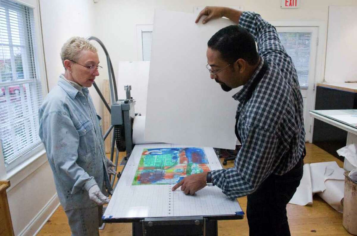 Artists hone printmaking technique