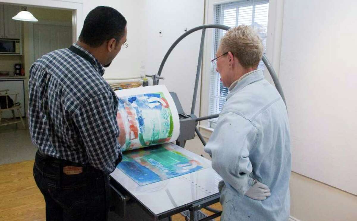 Artists hone printmaking technique