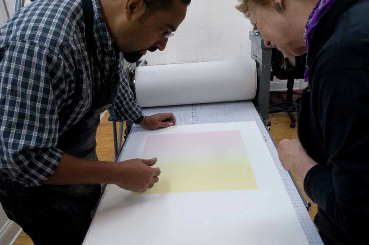 Artists hone printmaking technique