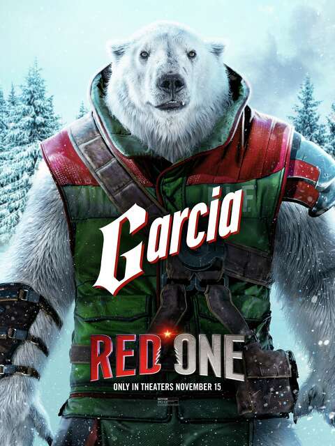 'Red One' stars Reinaldo Faberlle as Agent Garcia, talking polar bear