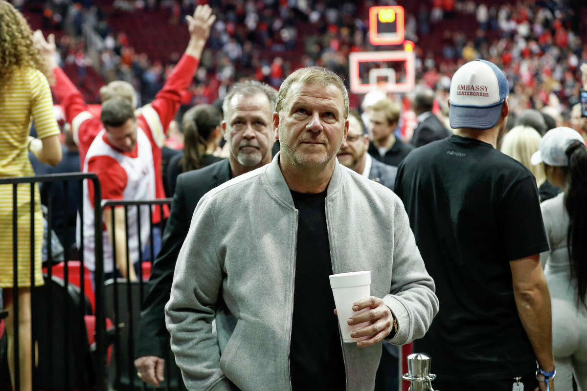 HOUSTON, TX - MARCH 15: Houston Rockets owner Tilman Fertitta leaves the court after the game against the Phoenix Suns at Toyota Center on March 15, 2019 in Houston, Texas. NOTE TO USER: User expressly acknowledges and agrees that, by downloading and or using this photograph, User is consenting to the terms and conditions of the Getty Images License Agreement. (Photo by Tim Warner/Getty Images)