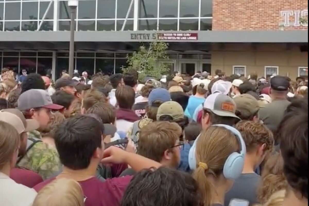 Texas A&M students wait for football tickets at the weekly student ticket pull on Monday, Nov. 18. The ticket pull was for both the Auburn and Texas games.