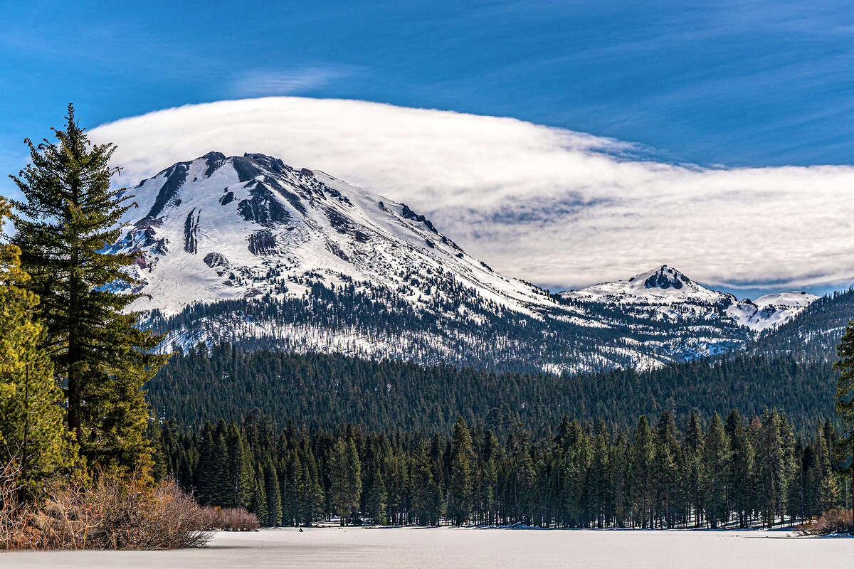 FILE: A view of snow on Mount Lassen in the Cascade Range of Northern California. Forecasts call for as much as 10 feet of snow in the coming days. 