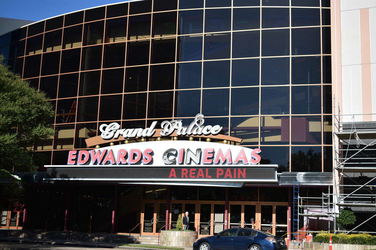 The digital marquee of shows movies that are currently playing at the Regal Edwards Greenway Grand Palace, as seen on Friday, November 22, 2024.