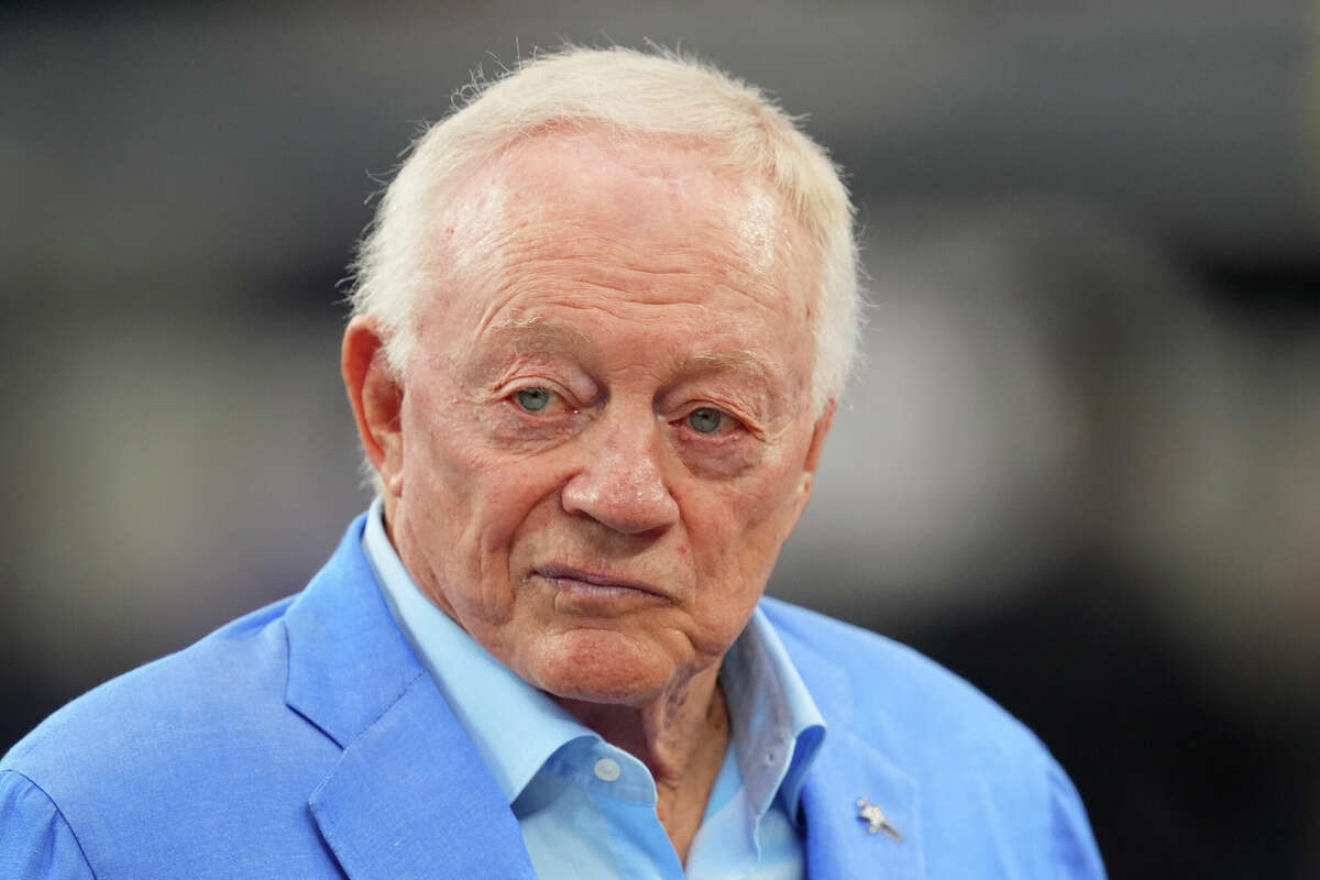 ARLINGTON, TEXAS - SEPTEMBER 22: Dallas Cowboys owner Jerry Jones looks on before a game against the Baltimore Ravens at AT&T Stadium on September 22, 2024 in Arlington, Texas. (Photo by Sam Hodde/Getty Images)