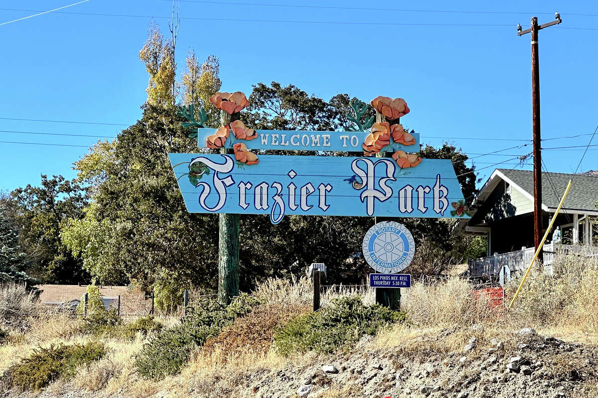 A sign for Frazier Park, Calif.