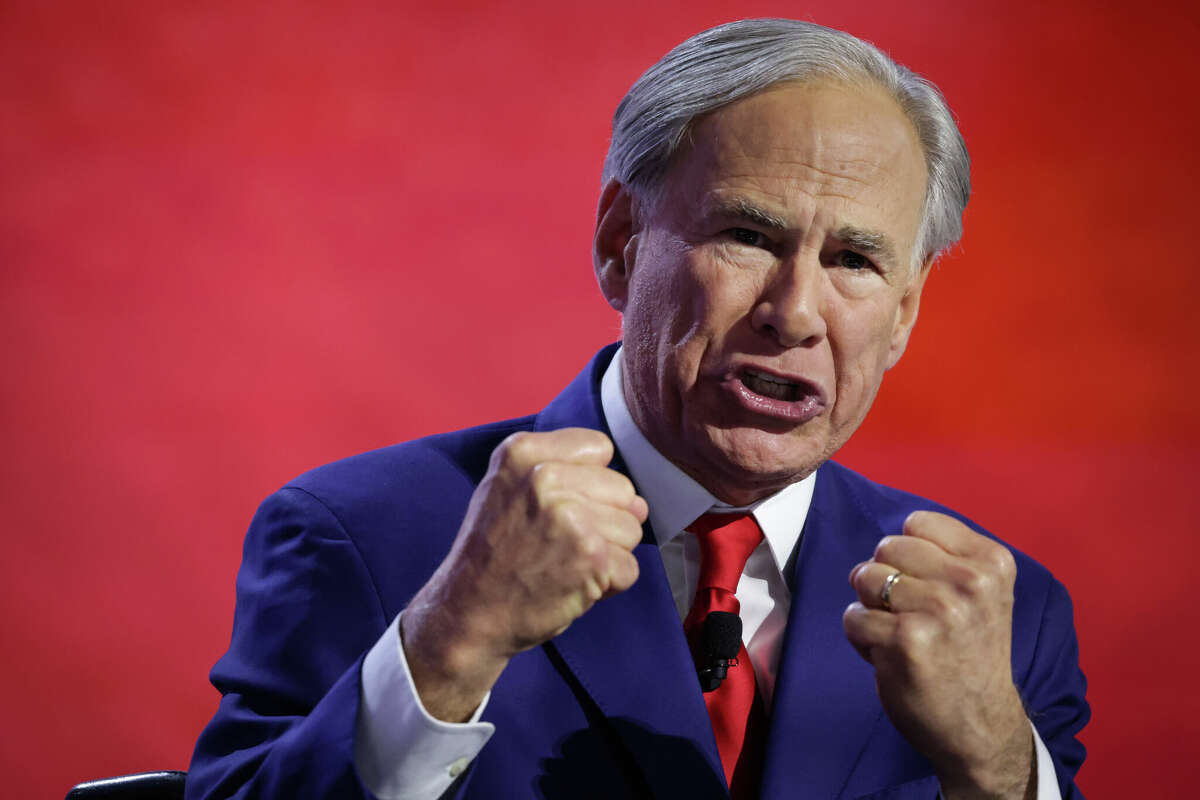 MILWAUKEE, WISCONSIN - JULY 17: Texas Gov. Greg Abbott speaks on stage on the third day of the Republican National Convention at the Fiserv Forum on July 17, 2024 in Milwaukee, Wisconsin. Delegates, politicians, and the Republican faithful are in Milwaukee for the annual convention, concluding with former President Donald Trump accepting his party's presidential nomination. The RNC takes place from July 15-18. (Photo by Alex Wong/Getty Images)