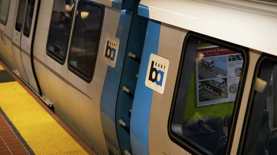 A train makes a stop at 24th Street Mission BART Station in San Francisco on Sunday, Nov. 3, 2024. A woman was stabbed on a BART train Saturday, Nov. 2.