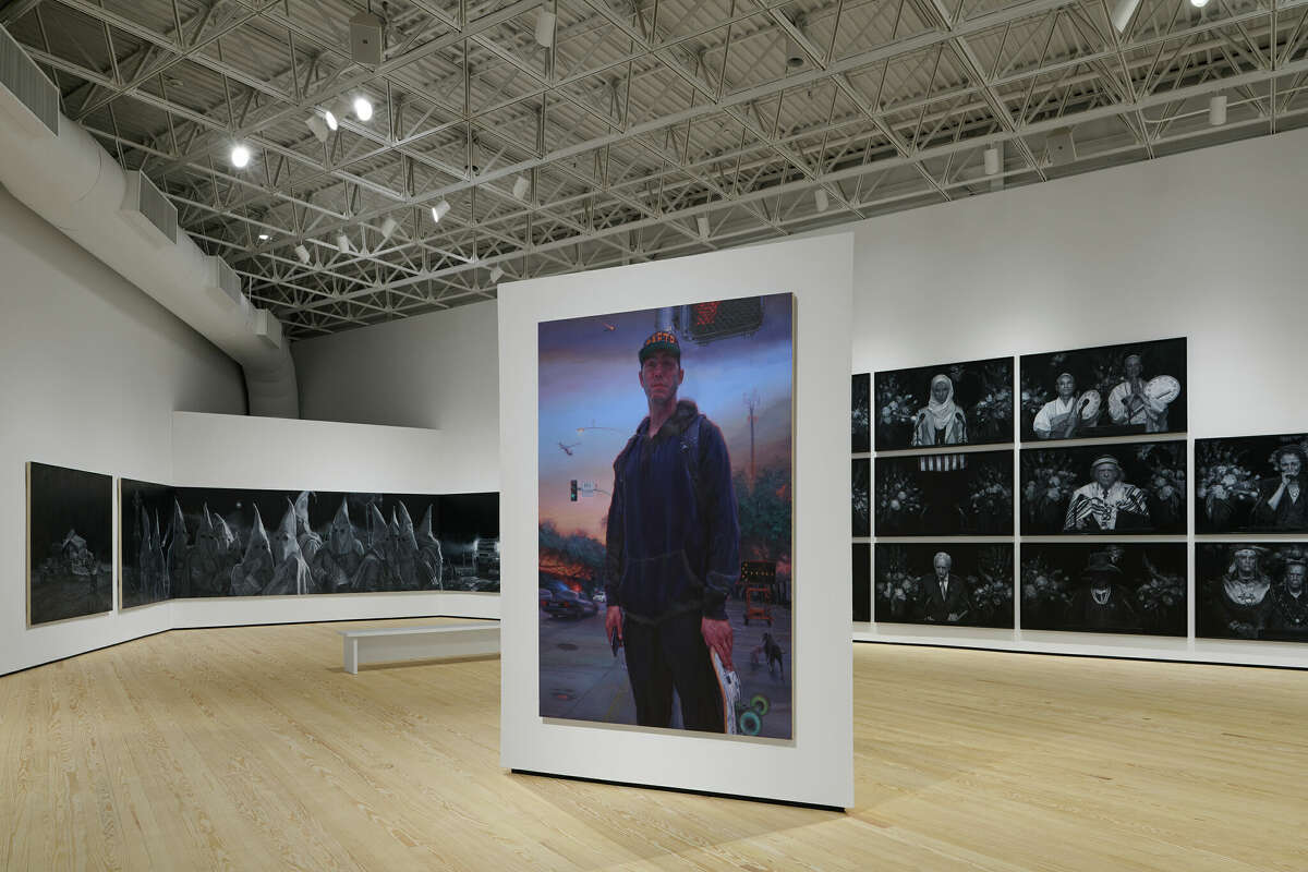 Installation view of Vincent Valdez: Just a Dream… at Contemporary Arts Museum Houston, 2024. 