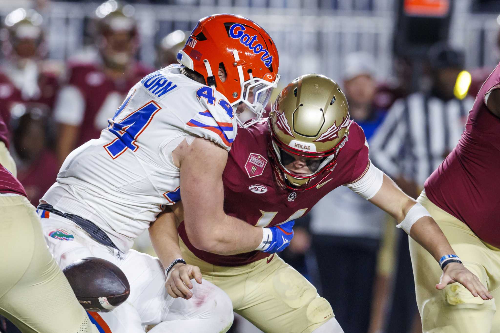 Florida edge rusher Jack Pyburn, second on the team with 60 tackles