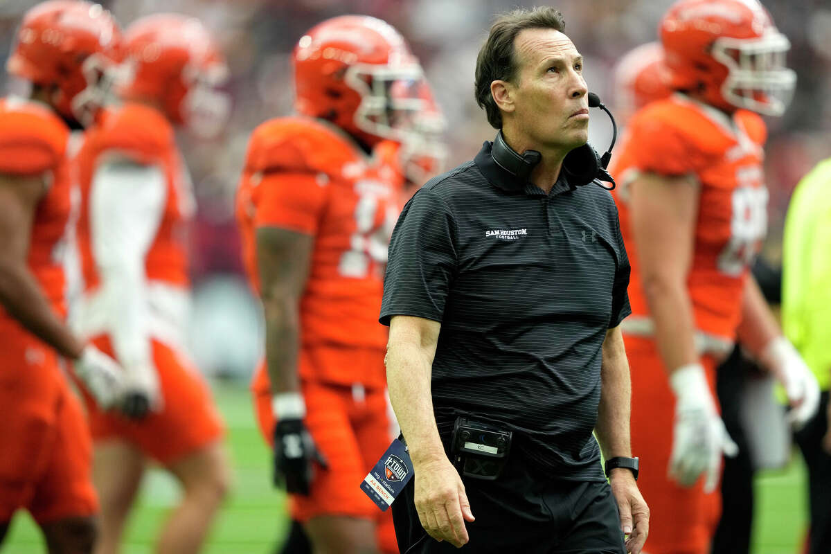 Sam Houston State Bearkats head coach KC Keeler during the first half of the H-Town Showdown college football game at NRG Stadium on Saturday, Sept. 28, 2024, in Houston.