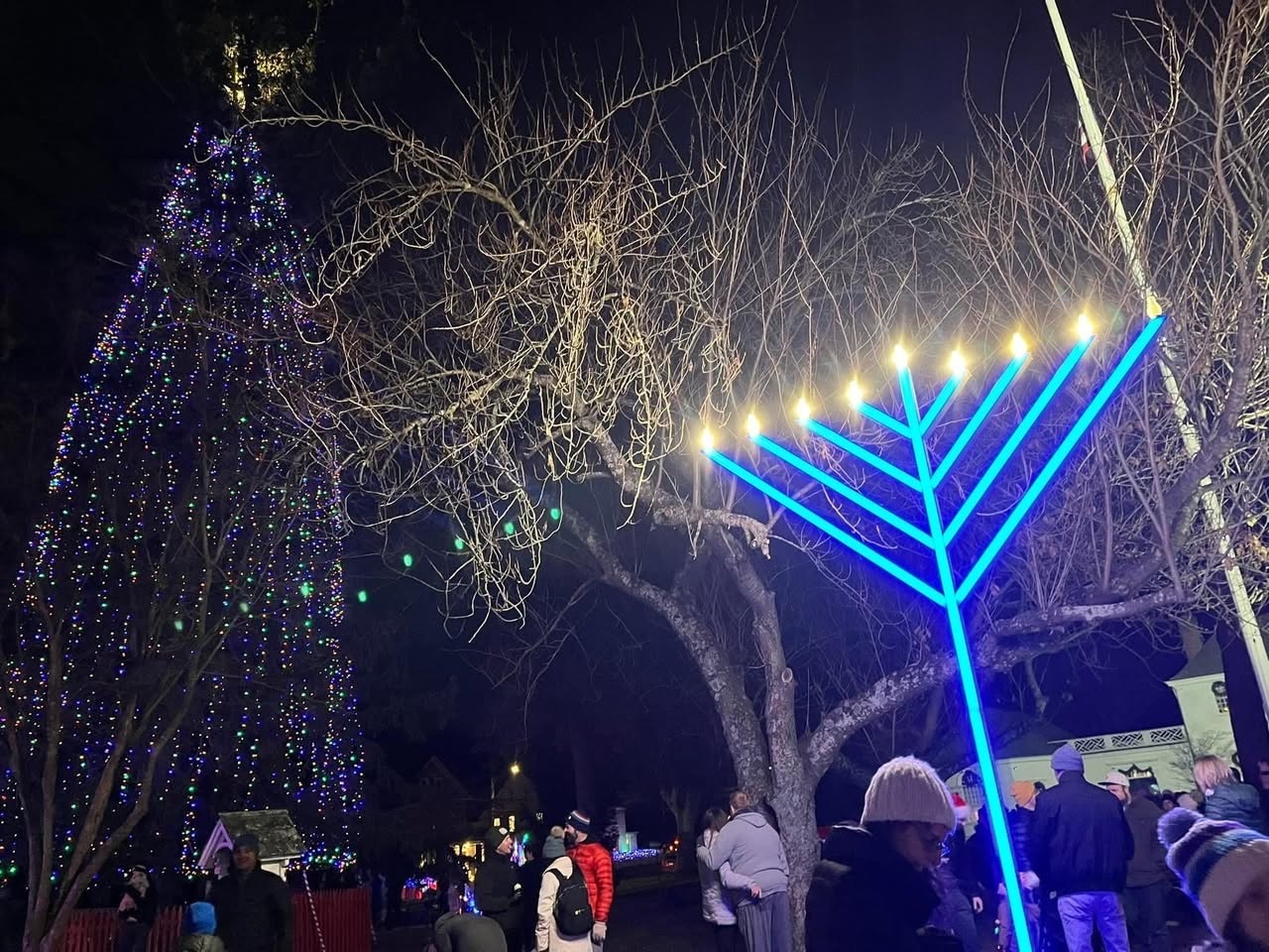 Hanukkah menorah lightings