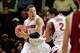 Stanford guard Mitch Johnson (1) gets the rebound in front of teammate guard Landry Fields (2) against Washington State in the first half of an NCAA college basketball game in Stanford, Calif., Thursday, Feb. 5, 2009.