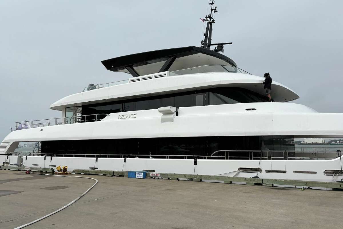 Delivered to the U.S. last month, the superyacht REDUCE has been a hot topic in Galveston the last few days.