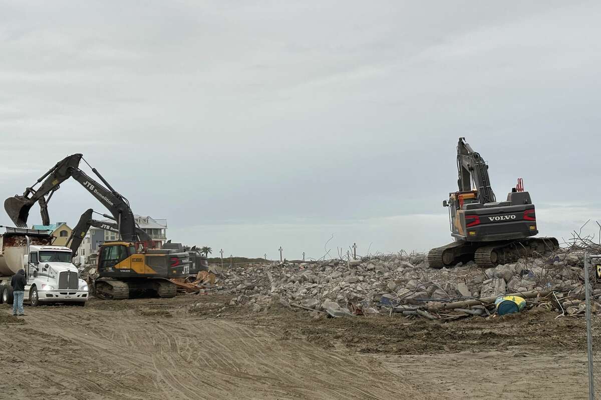 Demolition crews began knocking down Galveston's Stewart Beach Pavilion last month.