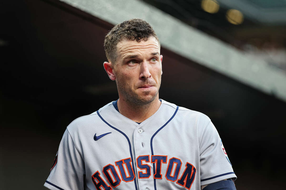 BALTIMORE, MD - AUGUST 08: Alex Bregman #2 of the Houston Astros looks on before the game against the Baltimore Orioles at Oriole Park at Camden Yards on August 8, 2023 in Baltimore, Maryland. (Photo by Scott Taetsch/Getty Images)