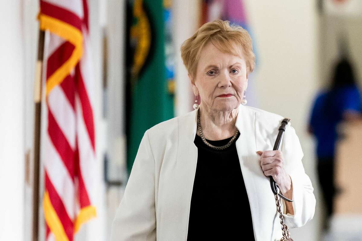 US Representative Kay Granger, Republican of Texas, arrives to a House Republicans caucus meeting at the Longworth House Office Building on Capitol Hill in Washington, DC, on October 13, 2023. Granger's family says the congresswoman is suffering from 'dementia issues.'