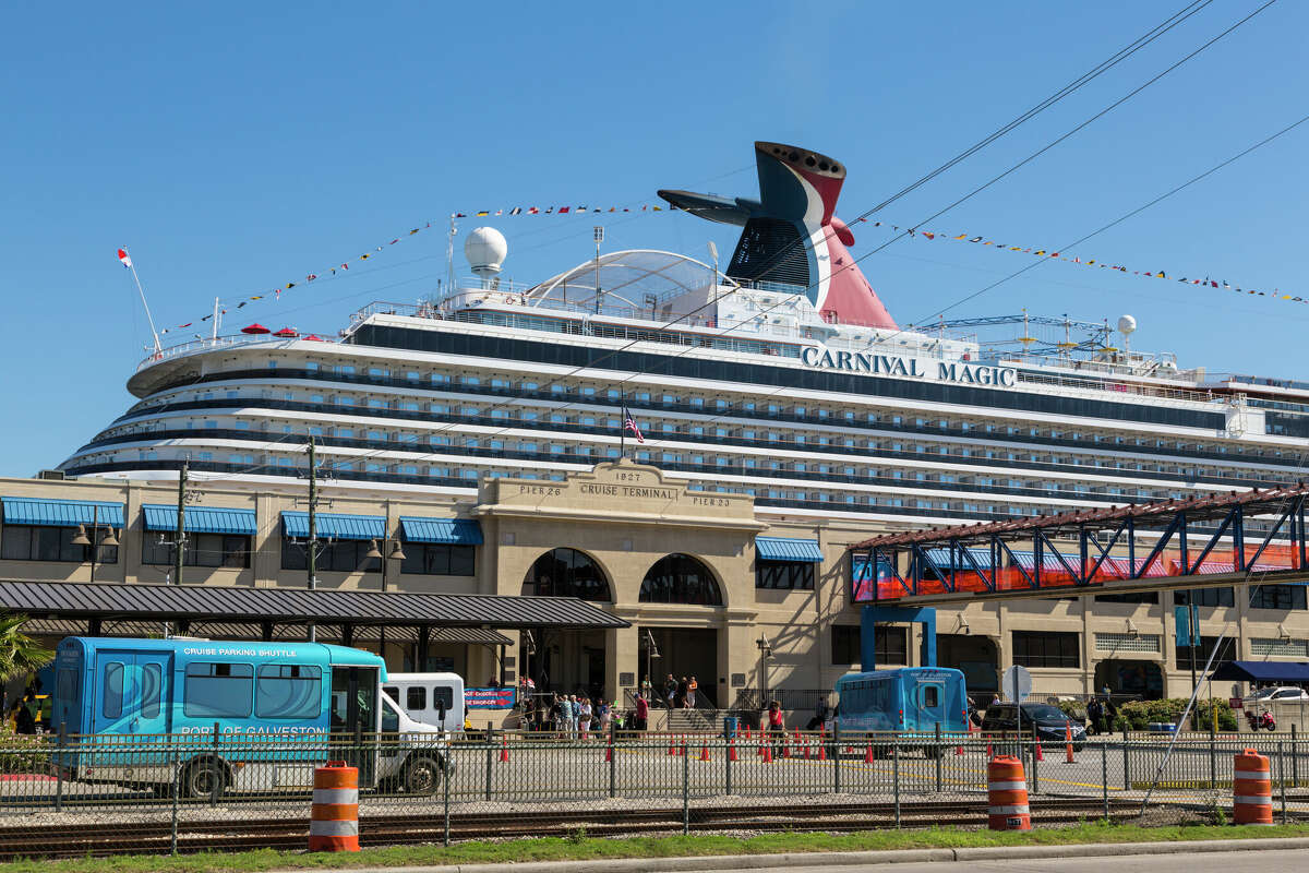 Carnival Magic cruise ship docked at Galveston, Texas.