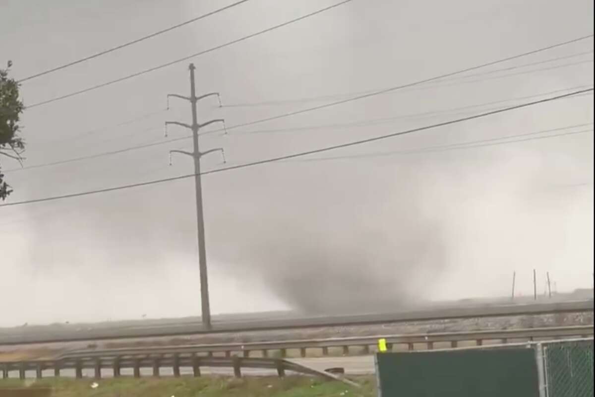 A tornado touches down near El Campo, Texas.