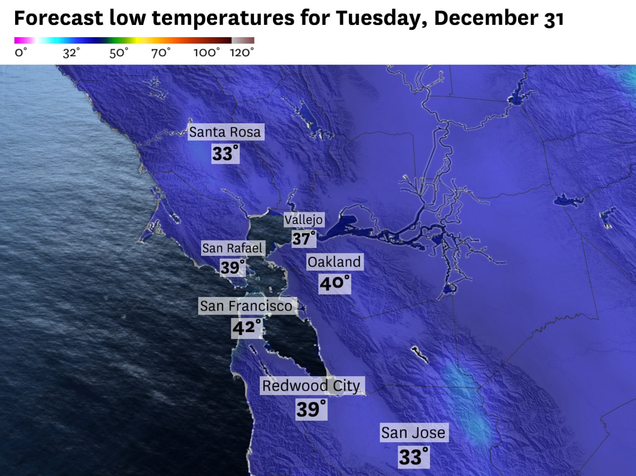 Here’s where Bay Area freeze warnings are in effect