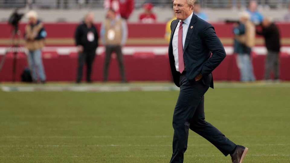 San Francisco 49ers general manager John Lynch ahead of an NFL game between 49ers and the Detroit Lions at Levi’s Stadium in Santa Clara, Calif., on Monday, Dec. 30, 2024