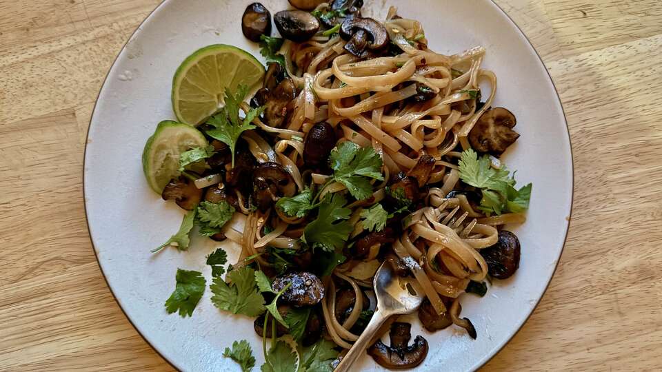 This quick rice noodle dish is inspired by pad Thai. 