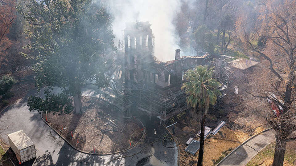 Authorities arrested a 30-year-old Chico resident on suspicion of felony arson related to the fire that severely damaged Bidwell Mansion State Historic Park last month. 