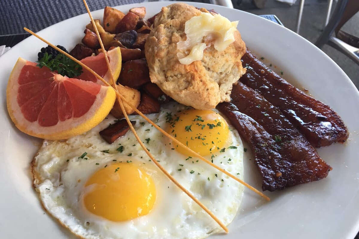 A breakfast plate at Kitchen Story in San Francisco.