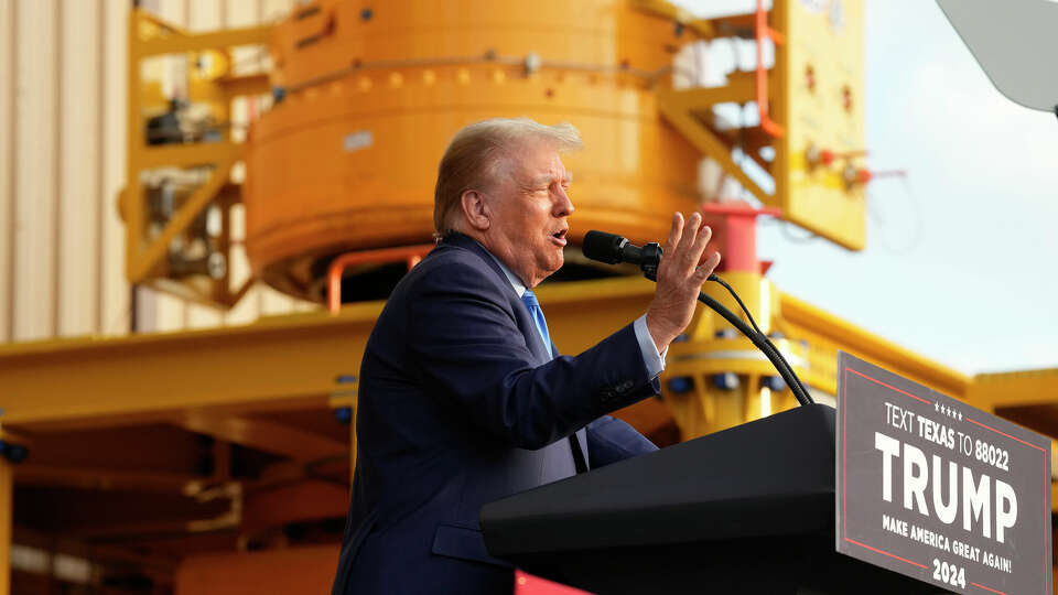 Donald Trump speaks during his event at Trendsetter Engineering on Thursday, Nov. 2, 2023, in Houston.