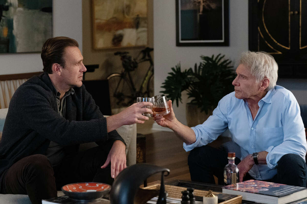 Jason Segel and Harrison Ford in 'Shrinking' on Apple TV Plus.