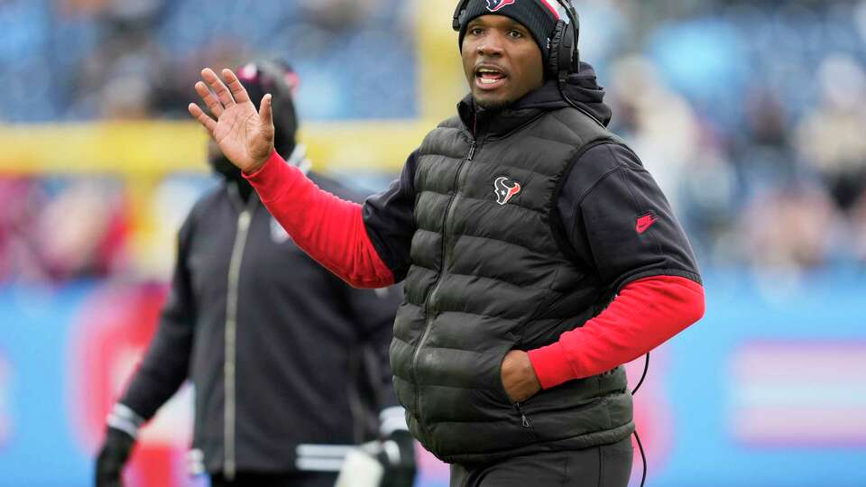 Houston Texans head coach DeMeco Ryans is seen during the first half of an NFL football game Sunday, Jan. 5, 2025, in Nashville, Tenn.