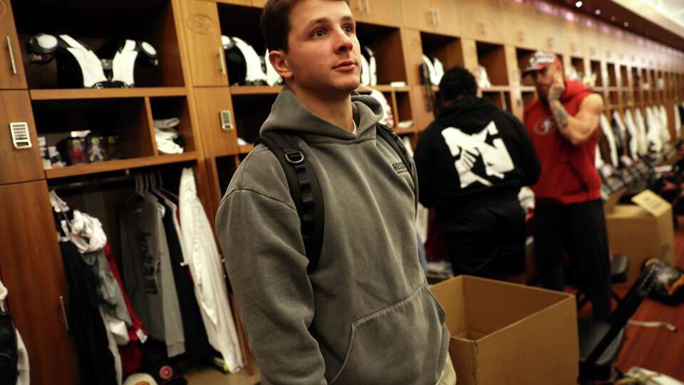 San Francisco 49ers’ Brock Purdy arrives to clean out his locker at Levi’s Stadium in Santa Clara, Calif., on Monday, January 6, 2025.