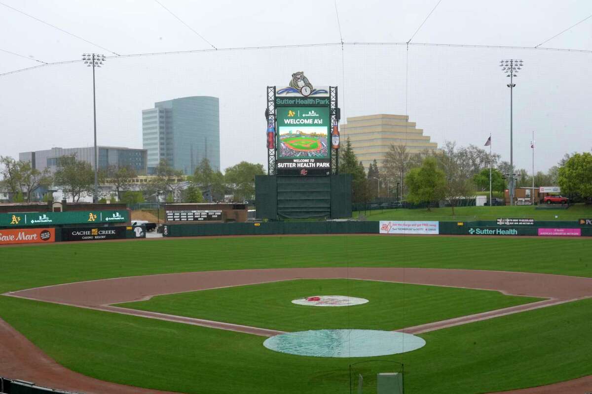 FILE - Sutter Health Park, home of the Triple A team Sacramento River Cats, is shown in West Sacramento, Calif., April 4, 2024.