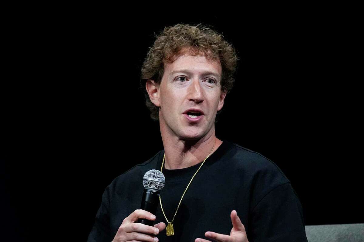 Mark Zuckerberg, chief executive officer of Meta, speaks during an appearance at SIGGRAPH 2024, the premier conference on computer graphics and interactive techniques, Monday, July 29, 2024, in the Colorado Convention Center in downtown Denver. (AP Photo/David Zalubowski)