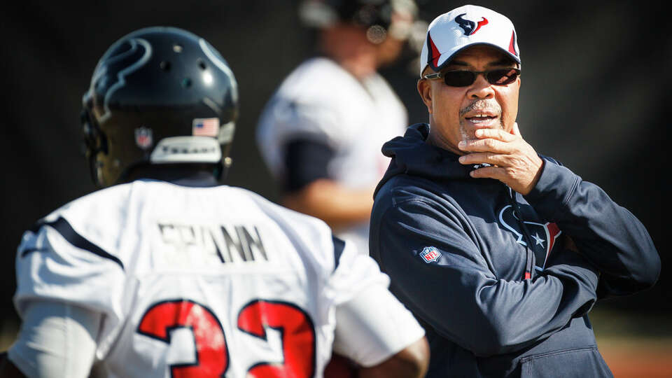 Houston Texans running backs coach Chick Harris at practice, Thursday, Dec. 26, 2013, in Houston.