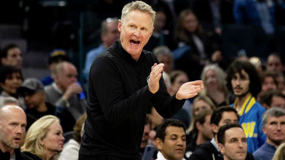 Golden State Warriors Head Coach Steve Kerr is seen during the second half of his NBA basketball game against the Miami Heat in San Francisco, Tuesday, Jan. 7, 2025. The Heat defeated the Wariors 114-98.