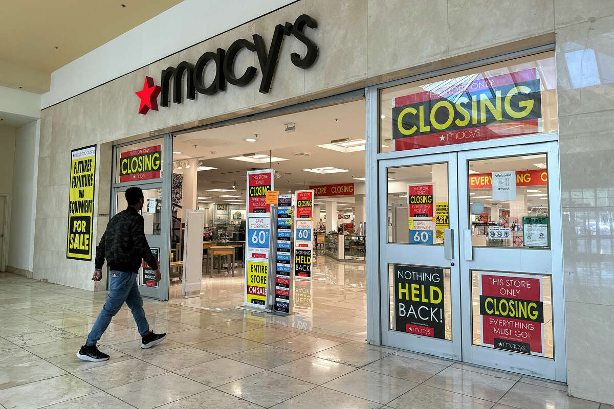 SAN LEANDRO, CALIFORNIA - FEBRUARY 27: A customer enters a Macy's store that is set to close at Bay Fair Mall on February 27, 2024 in San Leandro, California. Macy's announced plans to shutter 150 underperforming stores across the United States. (Photo by Justin Sullivan/Getty Images)