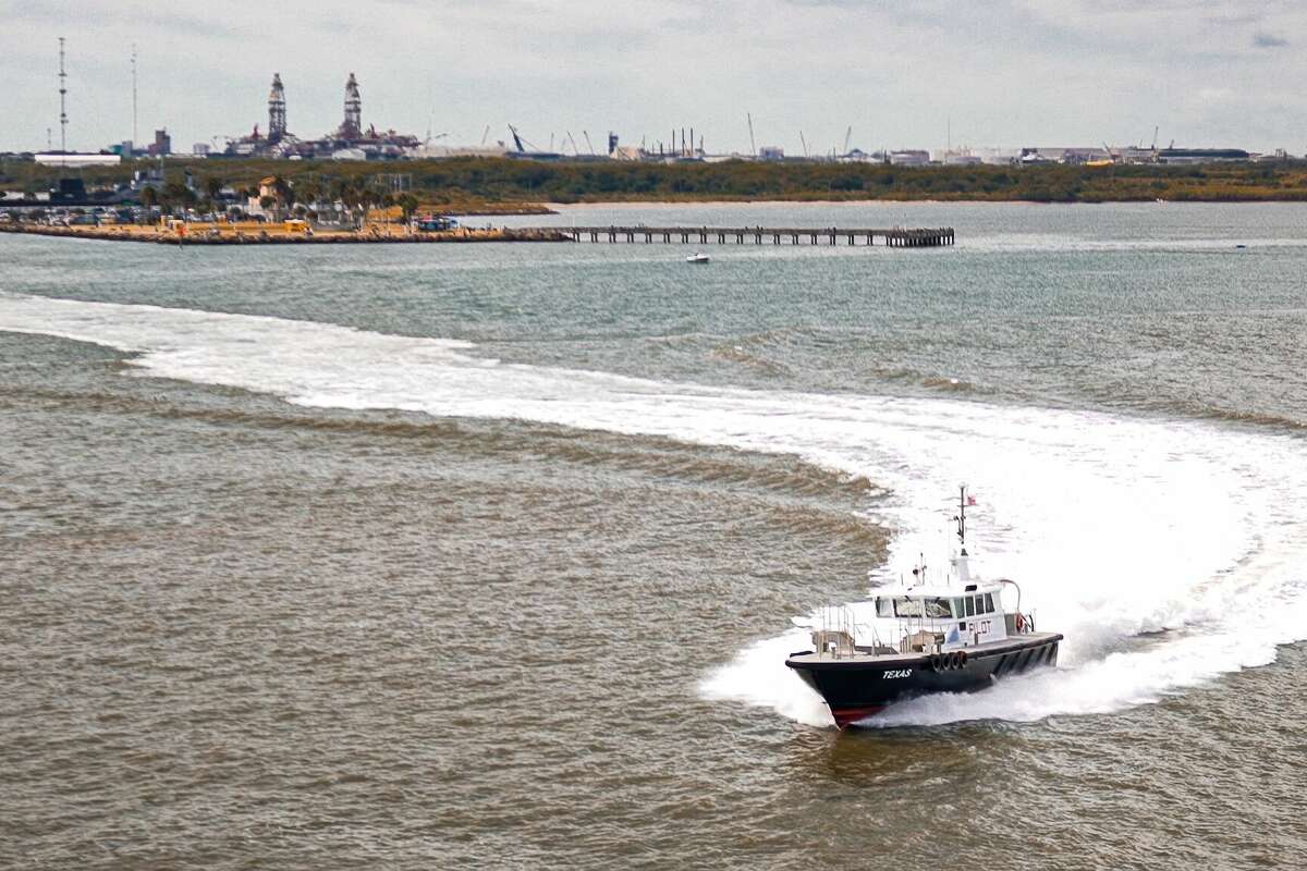 During an average workday, the Galtex harbor pilots can escort between one and four ships into port or out to sea.