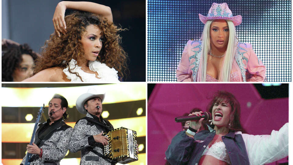 Past RodeoHouston performers Beyonce, Cardi B, Selena and Los Tigres del Norte.