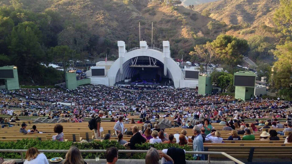 General view of the stage and auditorium at the Hollywood Bowl, Los Angeles, California, United States, 8th June 2014. 