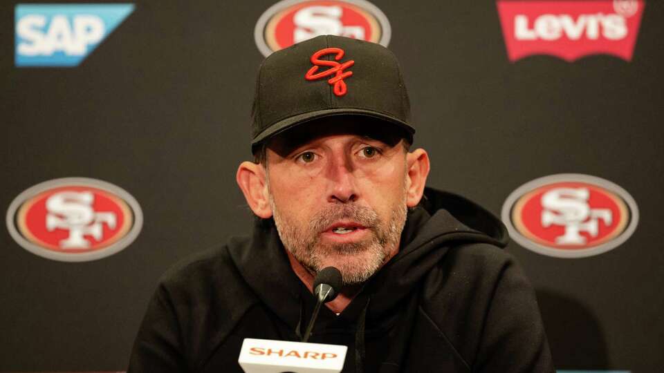 San Francisco 49ers head coach Kyle Shanahan speaks to the media during the end-of-season press conference at Levi's Stadium in Santa Clara, Calif., Wednesday, January 8, 2025.