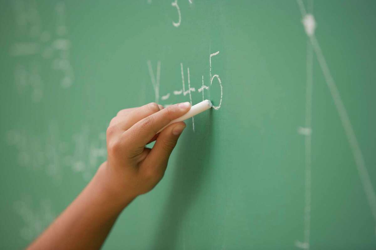 Math on a chalkboard.