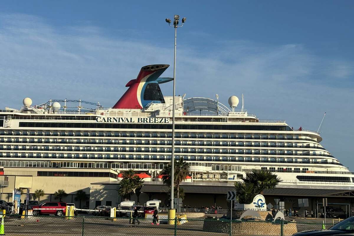 The Carnival Breeze at Galveston's Terminal 28 on Monday morning.