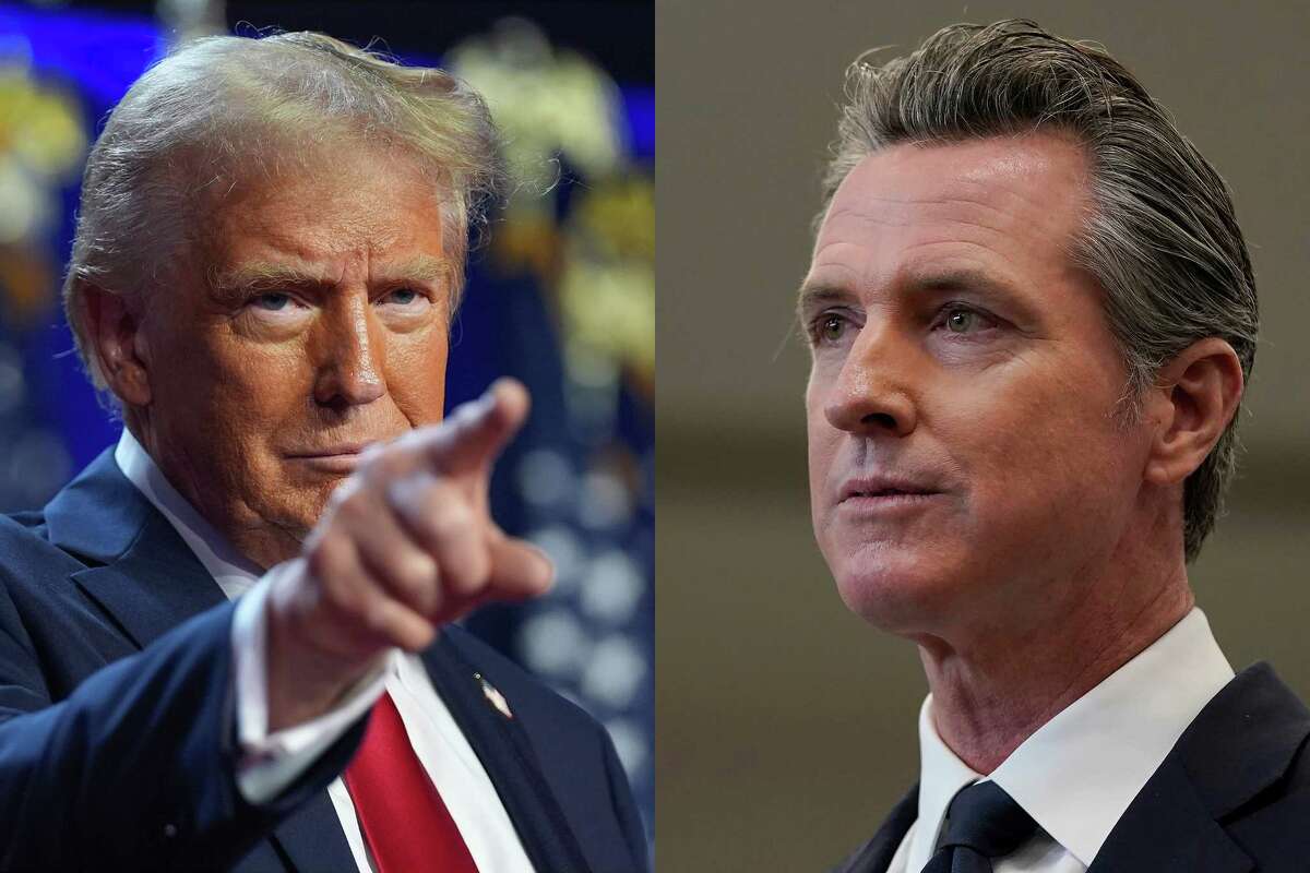 Trump and Gavin Newsom composite.