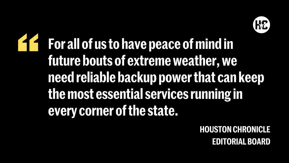 Texans were lucky to make it out of this light freeze relatively unscathed. For all of us to have peace of mind in future bouts of extreme weather, we need reliable backup power that can keep the most essential services running in every corner of the state. 